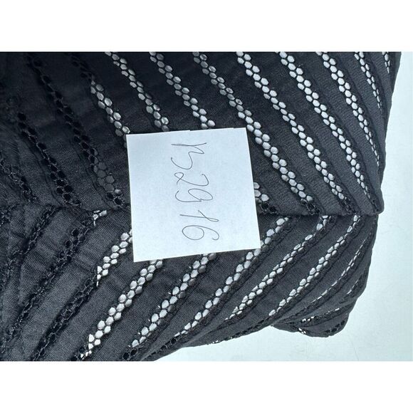 Worthington Women's Size 16P Black Cut Out Stripes Side Zip Short A Line Skirt - Picture 13 of 13